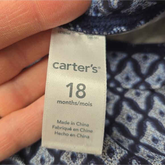 CARTER'S Blue Patterned Infant Longsleeve Swim Shirt Size 18mo - Picture 4 of 4